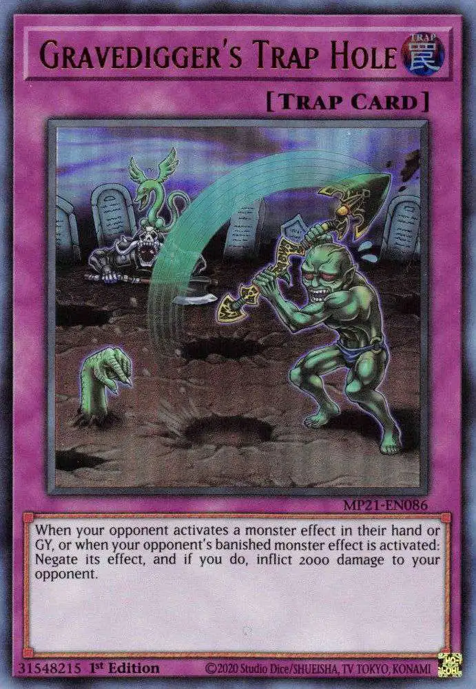 YuGiOh 2021 Tin of Ancient Battles Ultra Rare Gravedigger's Trap Hole MP21-EN086