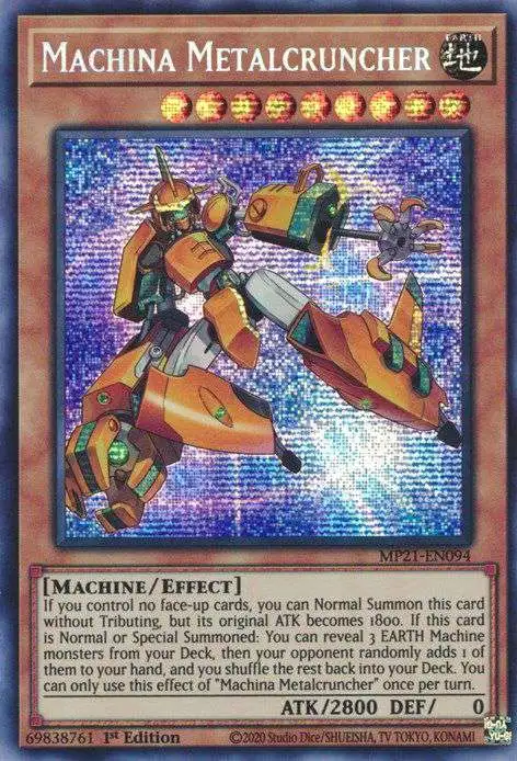 YuGiOh 2021 Tin of Ancient Battles Prismatic Secret Rare Machina Metalcruncher MP21-EN094