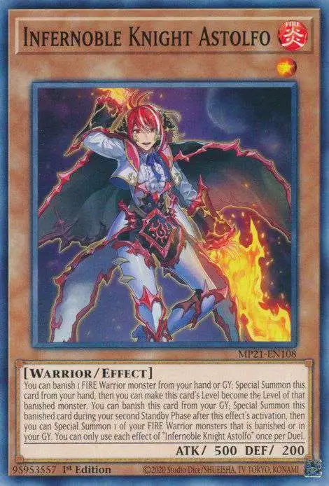 YuGiOh 2021 Tin of Ancient Battles Common Infernoble Knight Astolfo MP21-EN108