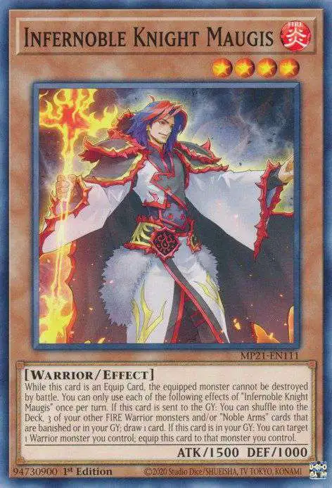 YuGiOh 2021 Tin of Ancient Battles Single Card Common Infernoble Knight  Maugis MP21-EN111 - ToyWiz