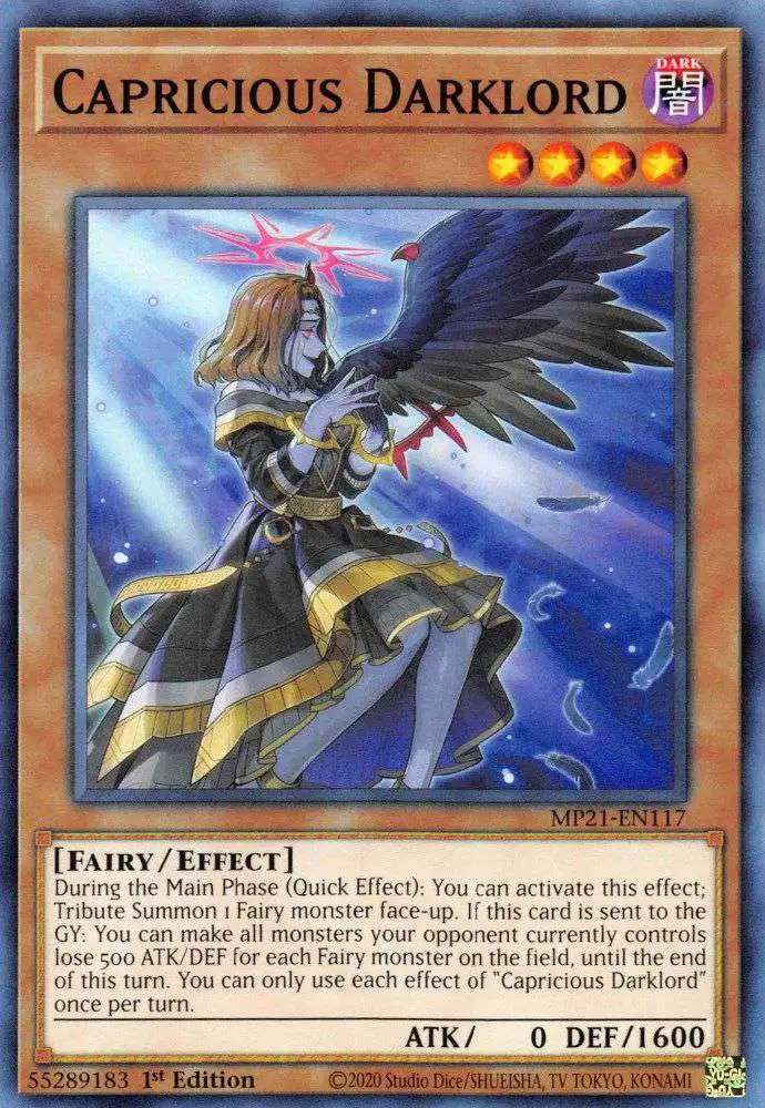 YuGiOh 2021 Tin of Ancient Battles Common Capricious Darklord MP21-EN117