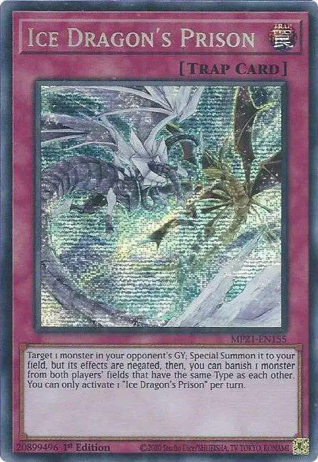 YuGiOh 2021 Tin of Ancient Battles Prismatic Secret Rare Ice Dragon's Prison MP21-EN155