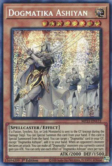 YuGiOh 2021 Tin of Ancient Battles Single Card Prismatic Secret Rare  Dogmatika Ashiyan MP21-EN172 - ToyWiz