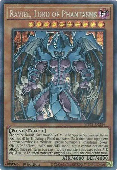 YuGiOh 2021 Tin of Ancient Battles Single Card Prismatic Secret Rare  Raviel, Lord of Phantasms MP21-EN254 - ToyWiz