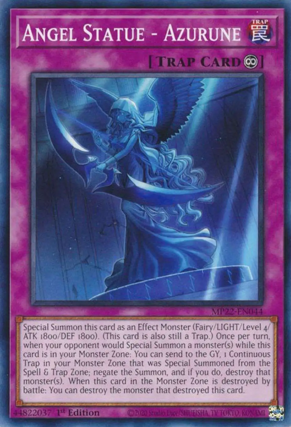 blue angel yugioh card of Tears - MAZE-EN029 - Rare Shining Angel (Blue)