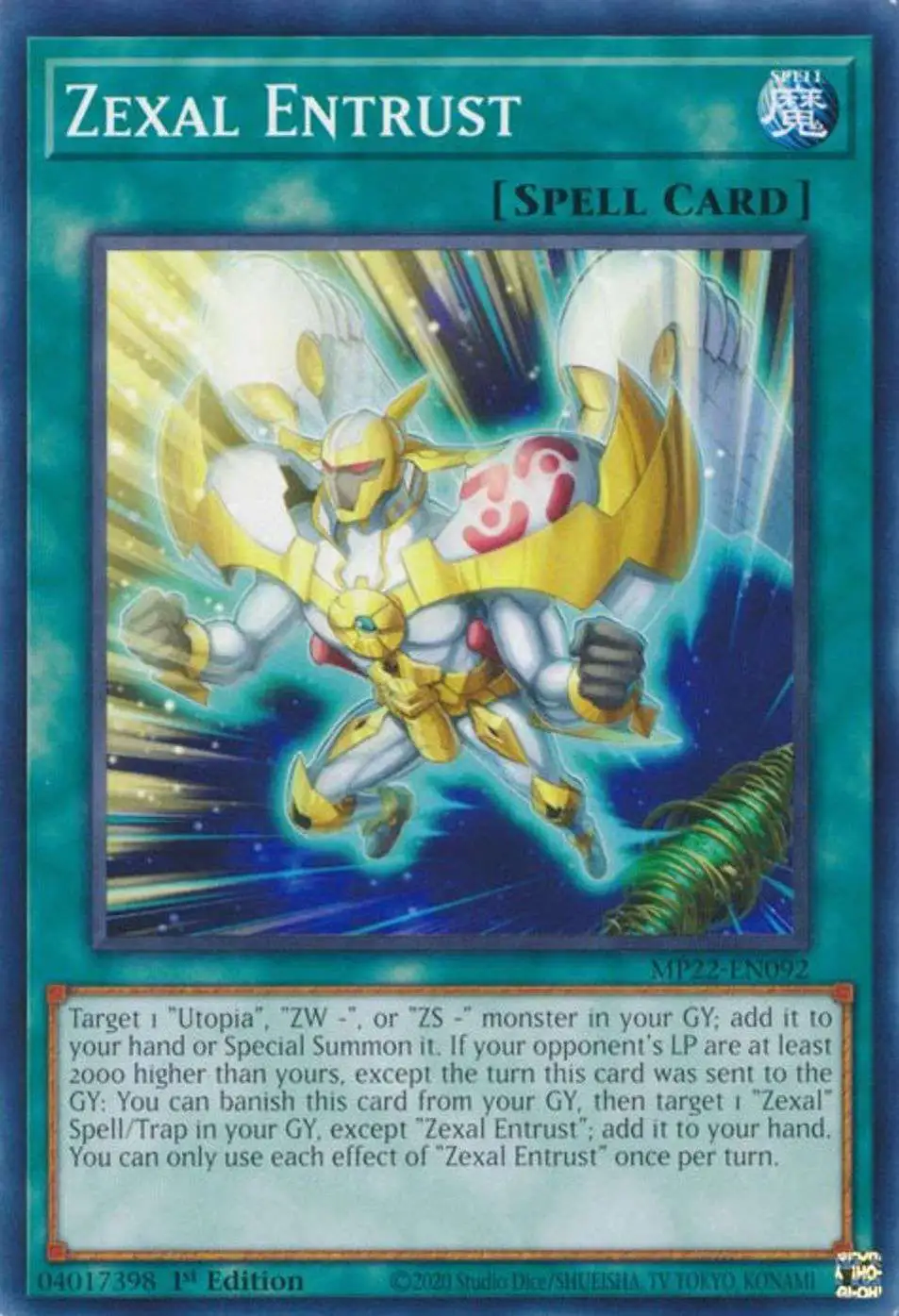 YuGiOh 2022 Tin of the Pharaoh's Gods Common Zexal Entrust MP22-EN092