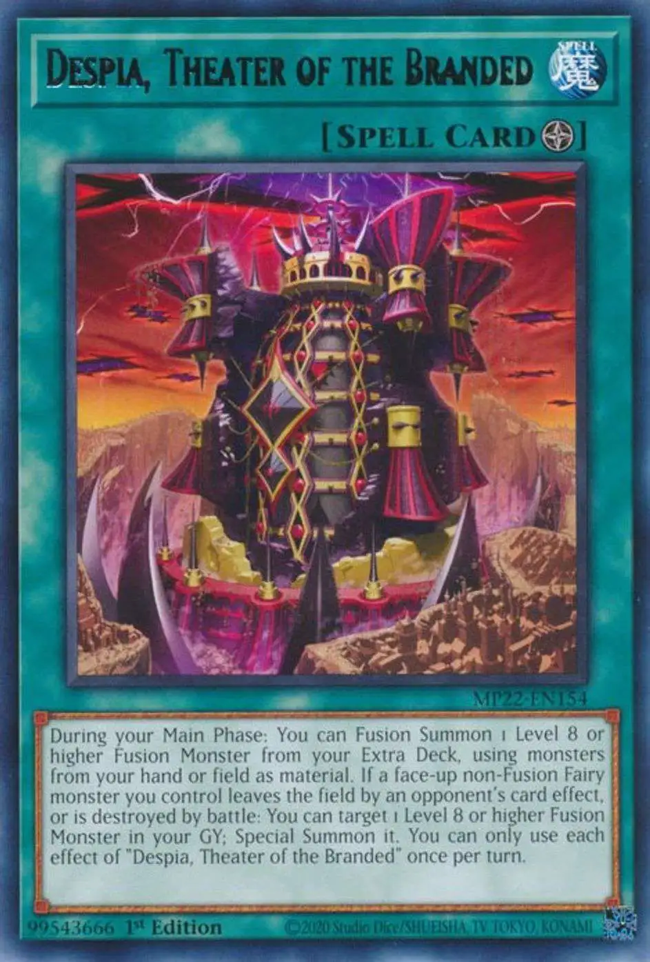 YuGiOh 2022 Tin of the Pharaohs Gods Single Card Rare Despia, Theater of  the Branded MP22-EN154 - ToyWiz