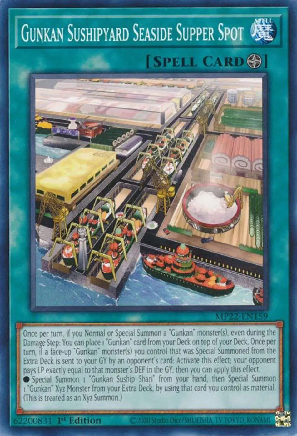 YuGiOh 2022 Tin of the Pharaoh's Gods Common Gunkan Sushipyard Seaside  Supper Spot MP22-EN159