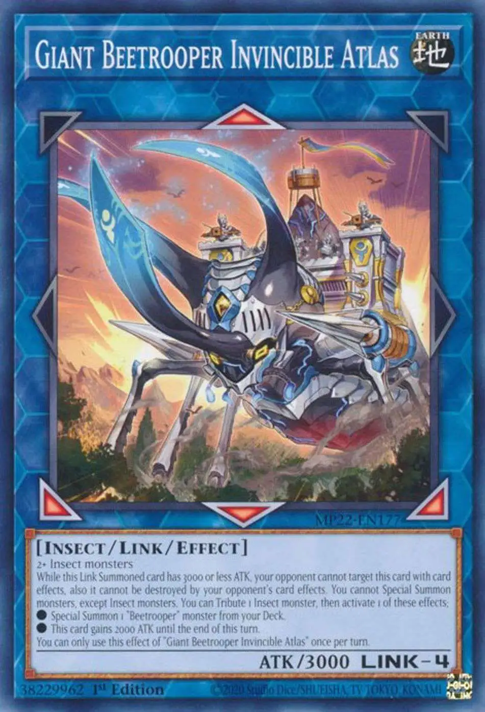 YuGiOh 2022 Tin of the Pharaohs Gods Single Card Common Giant Beetrooper Invincible Atlas MP22-EN177 - ToyWiz YuGiOh 2022 Tin of the Pharaohs Gods Single Card Common Giant Beetrooper Invincible Atlas MP22-EN177 - ToyWiz