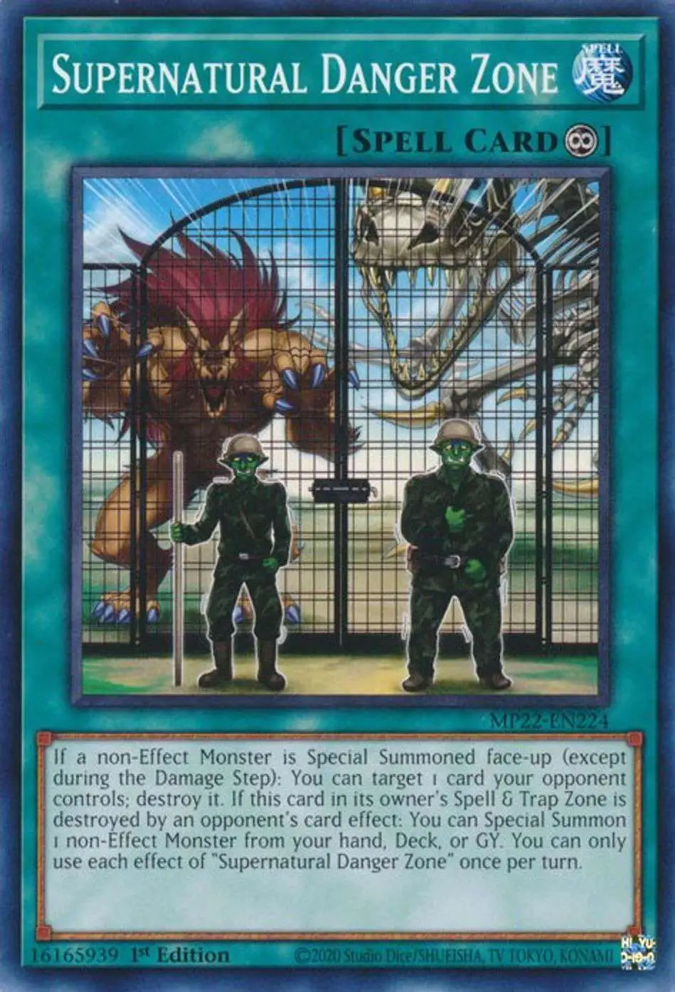 YuGiOh 2022 Tin of the Pharaohs Gods Single Card Common Supernatural Danger  Zone MP22-EN224 - ToyWiz