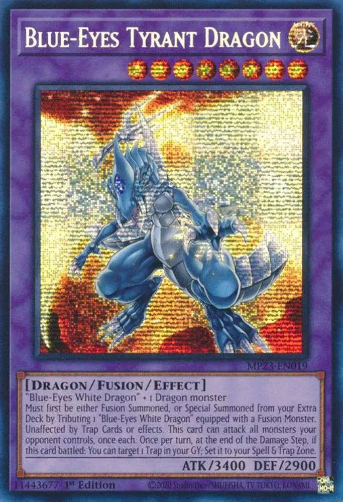 YuGiOh Trading Card Game 25th Anniversary Tin: Dueling Heroes Prismatic  Secret Rare Blue-Eyes Tyrant Dragon MP23-EN019