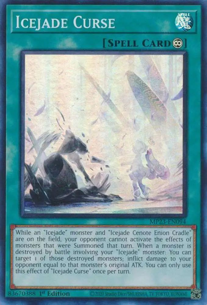 YuGiOh Trading Card Game 25th Anniversary Tin Dueling Heroes Single Card  Super Rare Icejade Curse MP23-EN094 - ToyWiz