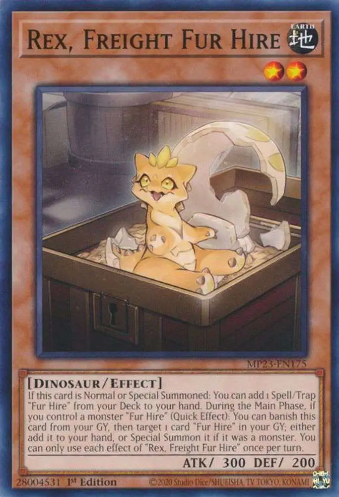 YuGiOh Trading Card Game 25th Anniversary Tin: Dueling Heroes Common Rex, Freight Fur Hire MP23-EN175