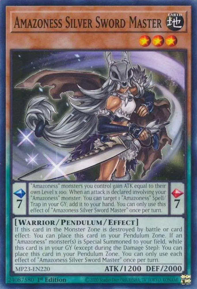 YuGiOh Trading Card Game 25th Anniversary Tin: Dueling Heroes Common Amazoness Silver Sword Master MP23-EN220