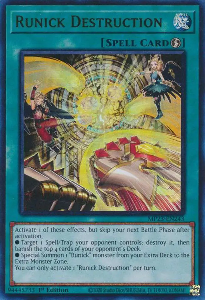 YuGiOh Trading Card Game 25th Anniversary Tin: Dueling Heroes Ultra Rare Runick Destruction MP23-EN243 YuGiOh Trading Card Game 25th Anniversary Tin: Dueling Heroes Ultra Rare Runick Destruction MP23-EN243