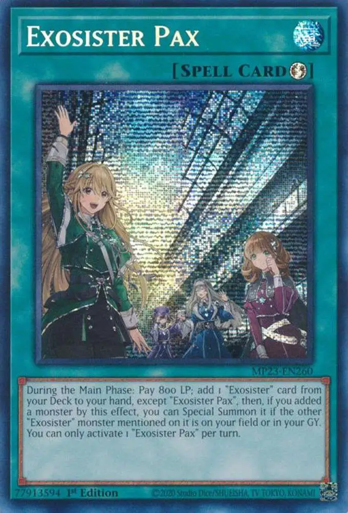 YuGiOh Trading Card Game 25th Anniversary Tin: Dueling Heroes Prismatic Secret Rare Exosister Pax MP23-EN260 YuGiOh Trading Card Game 25th Anniversary Tin: Dueling Heroes Prismatic Secret Rare Exosister Pax MP23-EN260