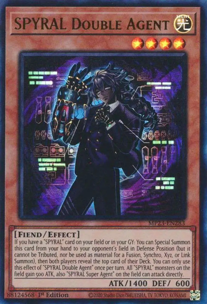 YuGiOh Trading Card Game 25th Anniversary Tin: Dueling Heroes Ultra Rare SPYRAL Double Agent MP23-EN283