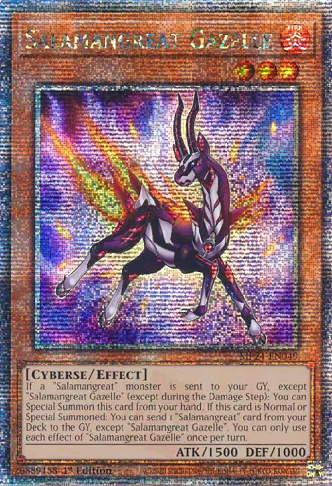 YuGiOh Trading Card Game 25th Anniversary Tin: Dueling Mirrors Quarter  Century Secret Rare Salamangreat Gazelle MP24-EN049 [Quarter Century Secret  ...