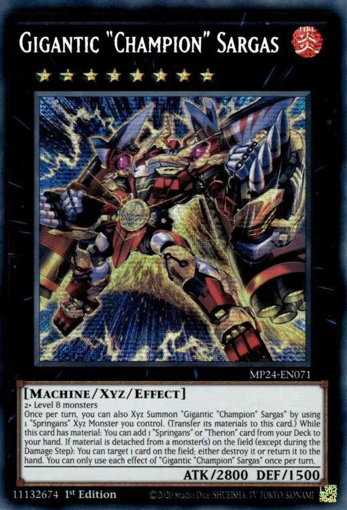 YuGiOh Trading Card Game 25th Anniversary Tin: Dueling Mirrors Prismatic Secret Rare Gigantic Champion Sargas MP24-EN071