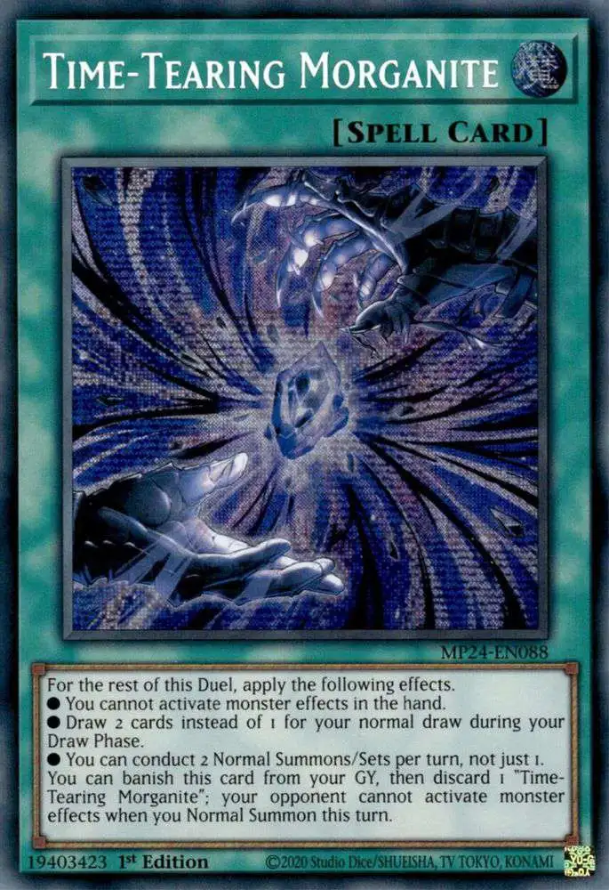 yugioh cannot activate spell cards Trading Card Game 25th Anniversary Tin Dueling Mirrors Single Card Prismatic Secret Rare Time-Tearing Morganite MP24-EN088 Play Spell Description Time-Tearing Morganite - Yu-Gi-Oh! Card