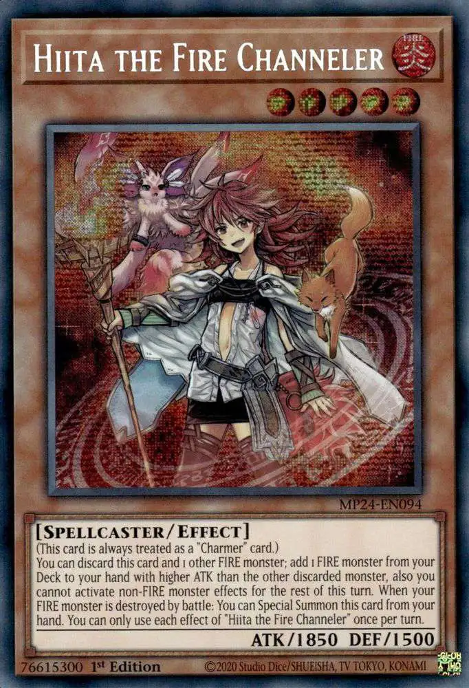YuGiOh Trading Card Game 25th Anniversary Tin Dueling Mirrors Single Card  Prismatic Secret Rare Hiita the Fire Channeler MP24-EN094 - ToyWiz