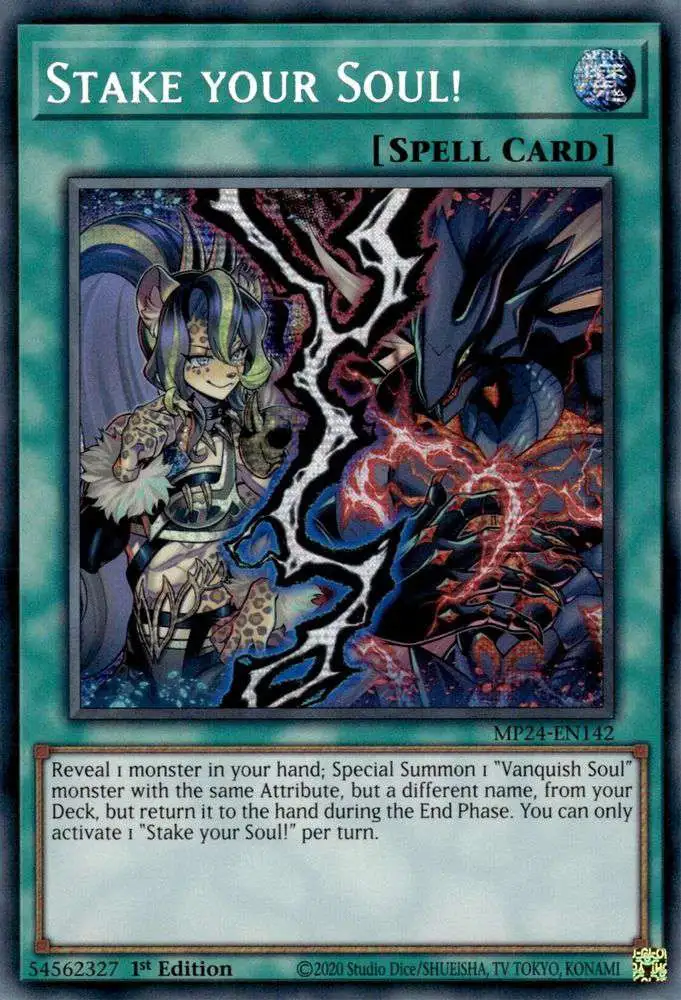 yugioh 25th anniversary tin best cards Trading Card Game Dueling Mirrors Single Card Prismatic Secret Rare Stake your Soul MP24-EN142 our world’s best minds must find a way to contain and control the reactions of this extra Tuning 25th Anniversary Tin: Dueling