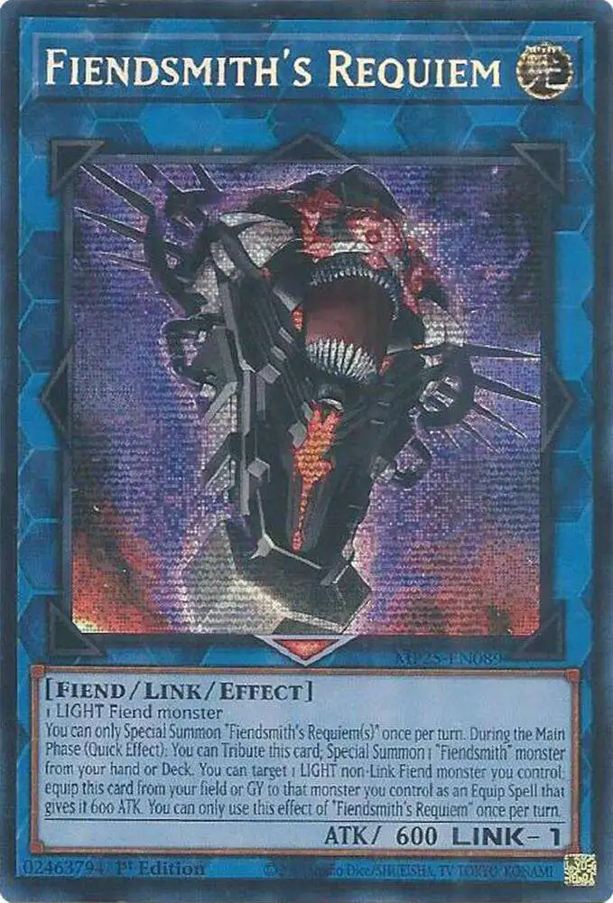 YuGiOh Trading Card Game 2025 Mega-Pack Prismatic Secret Rare Fiendsmith's Requiem MP25-EN089