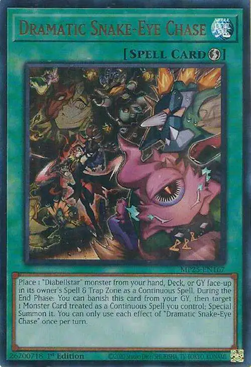 YuGiOh Trading Card Game 2025 Mega-Pack Ultra Rare Dramatic Snake-Eye Chase MP25-EN167 YuGiOh Trading Card Game 2025 Mega-Pack Ultra Rare Dramatic Snake-Eye Chase MP25-EN167