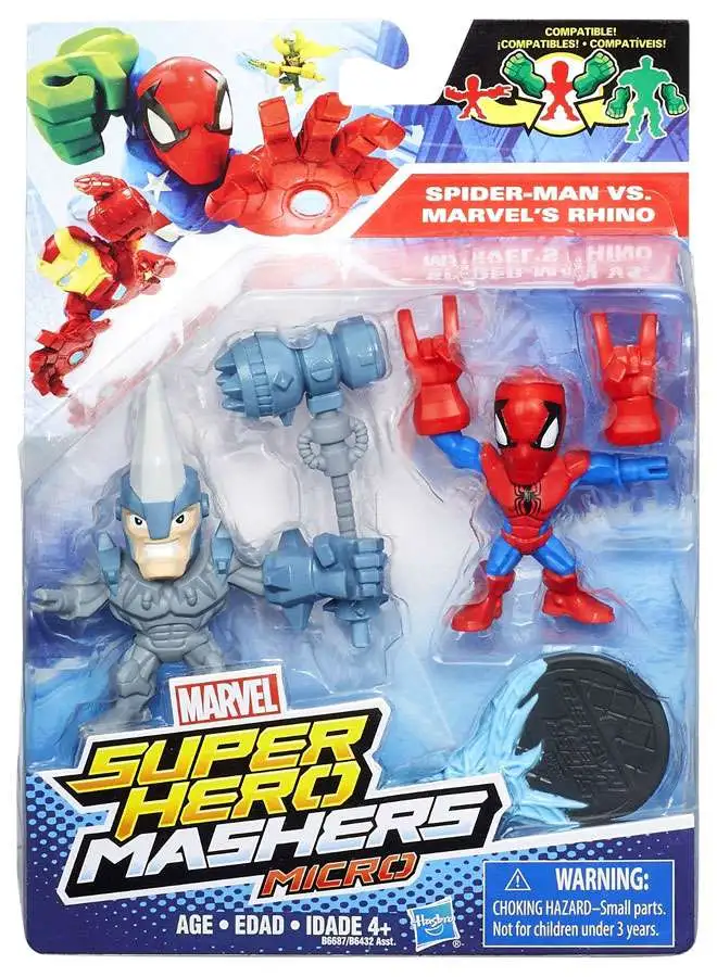 Marvel Super Hero Mashers Micro Rhino Spider-Man 2 Action Figure 2-Pack  Hasbro - ToyWiz