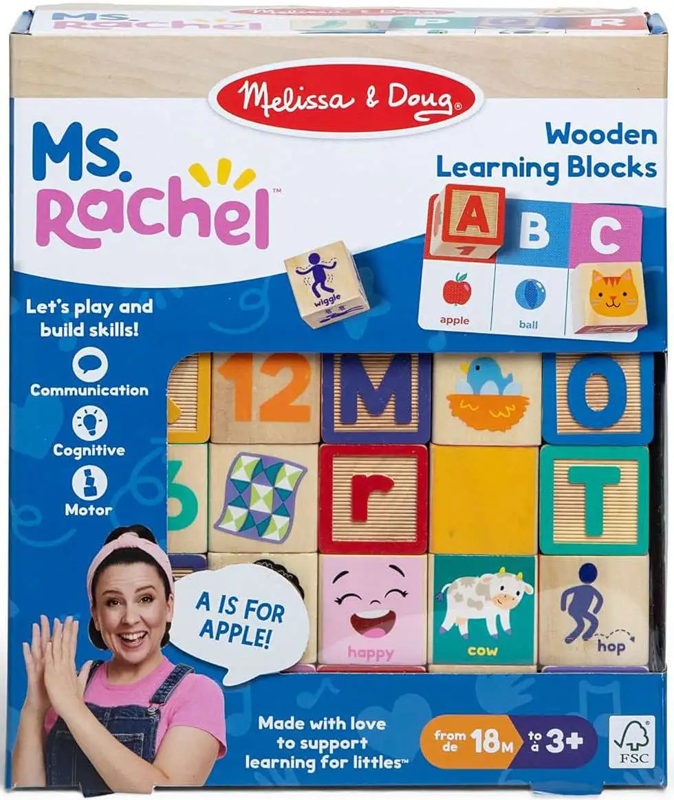 Ms. Rachel Wooden Learning Blocks Play Set