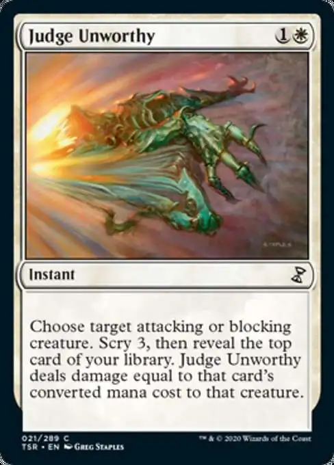 MtG Trading Card Game Time Spiral Remastered Common Foil Judge Unworthy #21