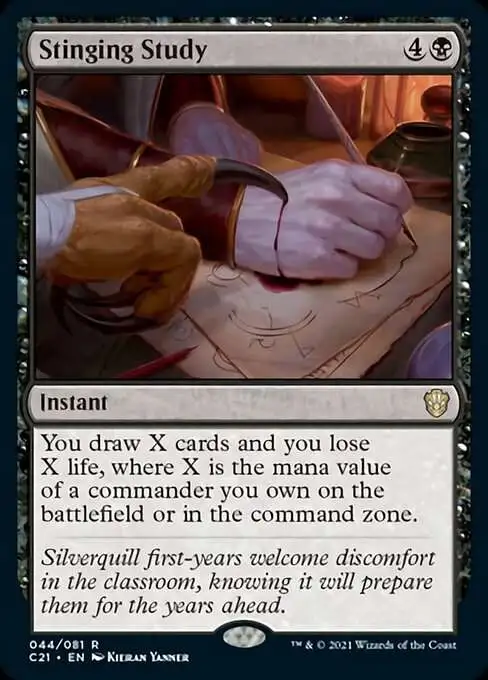 MtG Commander 2021 Rare Stinging Study #44