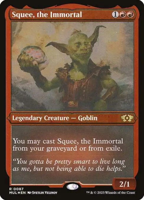 Magic The Gathering March of the Machine Multiverse Legends Single Card  Rare Squee, the Immortal 87 Foil Etched - ToyWiz
