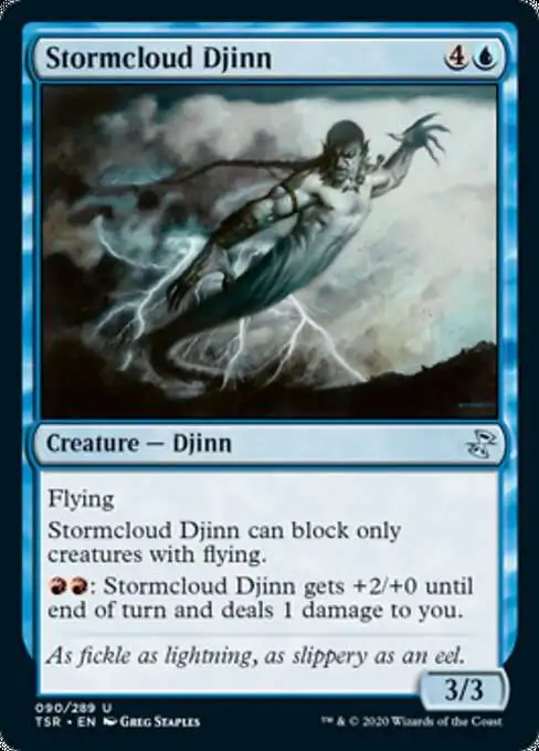 MtG Trading Card Game Time Spiral Remastered Uncommon Stormcloud Djinn #90
