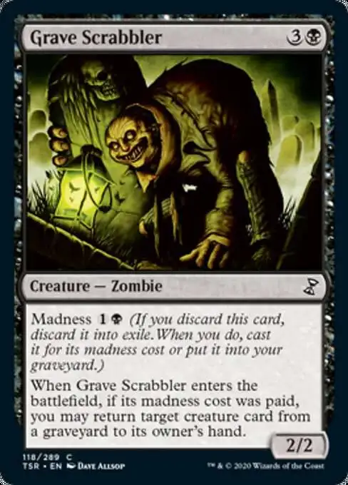 MtG Trading Card Game Time Spiral Remastered Common Grave Scrabbler #118