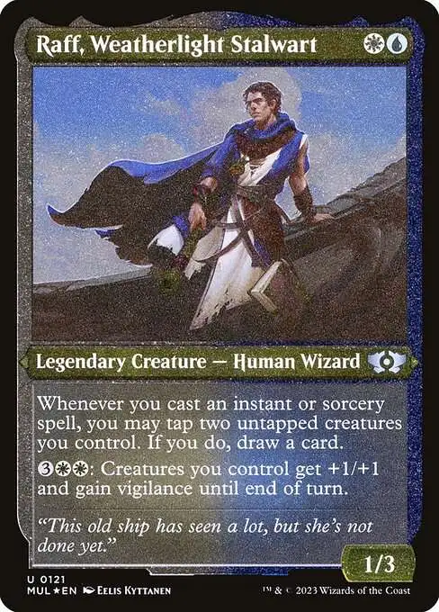 Magic The Gathering March of the Machine Multiverse Legends Single Card  Uncommon Raff, Weatherlight Stalwart 121 Foil Etched - ToyWiz