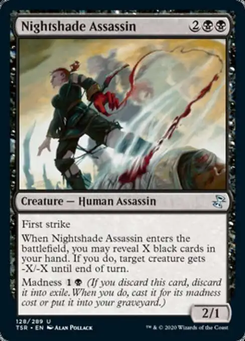 MtG Trading Card Game Time Spiral Remastered Uncommon Nightshade Assassin #128