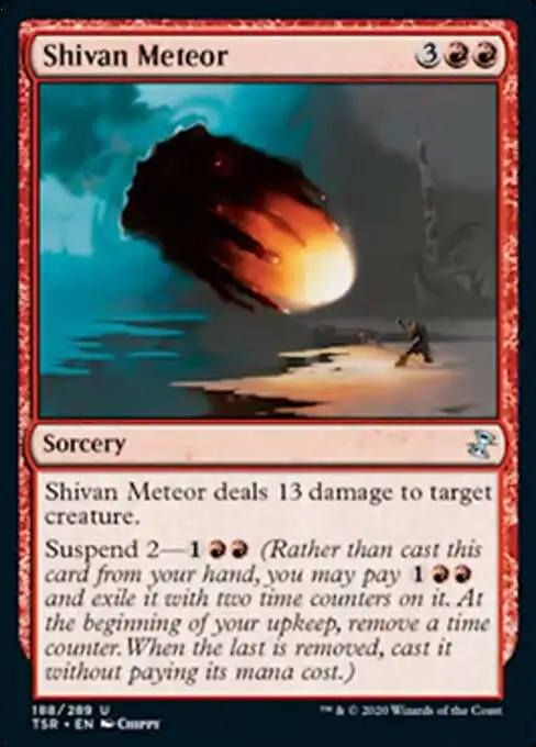 MtG Trading Card Game Time Spiral Remastered Uncommon Shivan Meteor #188