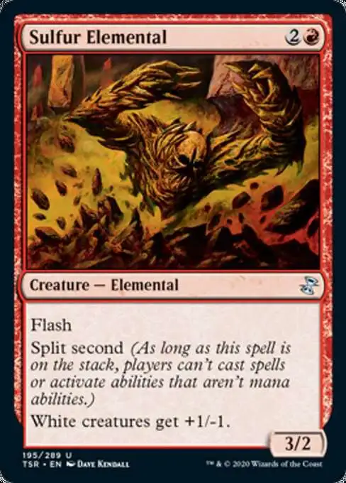 MtG Trading Card Game Time Spiral Remastered Uncommon Sulfur Elemental #195