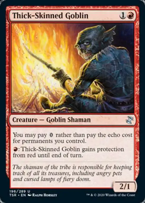 MtG Trading Card Game Time Spiral Remastered Uncommon Thick-Skinned Goblin #196