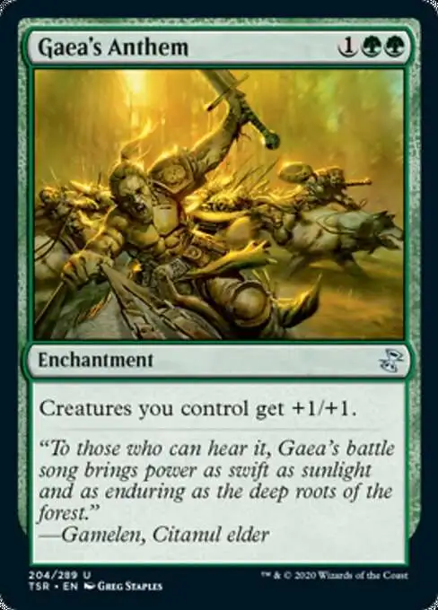 MtG Trading Card Game Time Spiral Remastered Uncommon Gaea's Anthem #204
