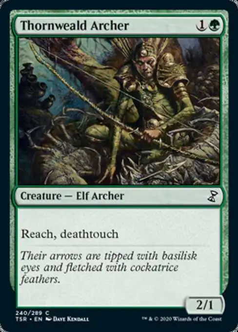 MtG Trading Card Game Time Spiral Remastered Common Thornweald Archer #240