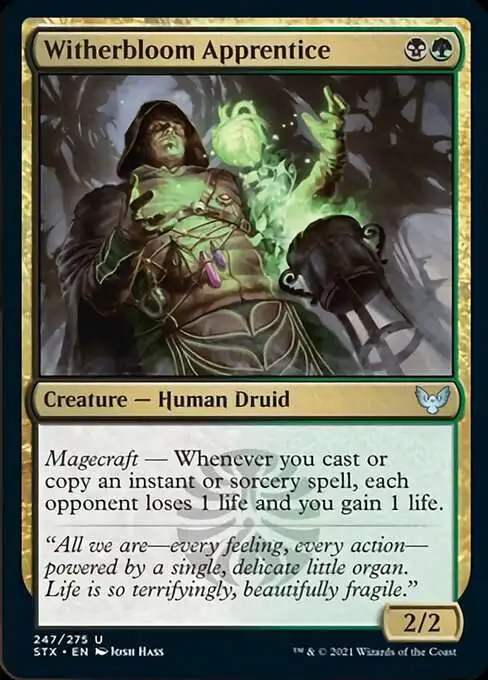 MtG Strixhaven: School of Mages Uncommon Foil Witherbloom Apprentice #247