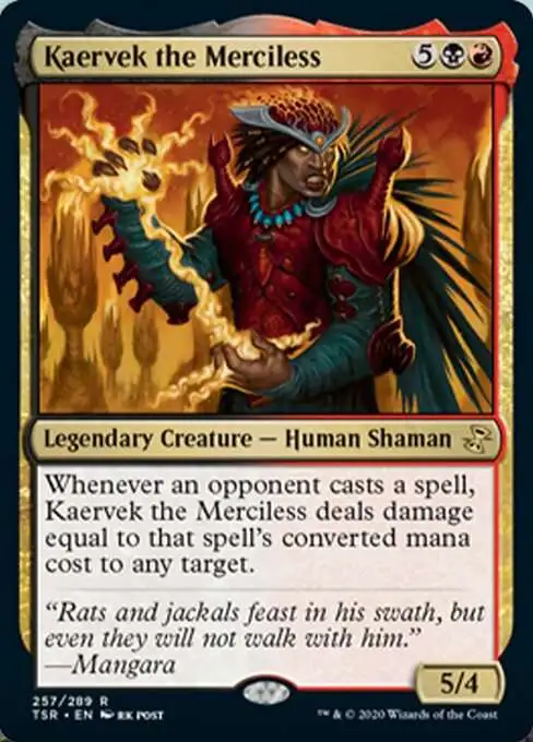 MtG Trading Card Game Time Spiral Remastered Rare Kaervek the Merciless #257