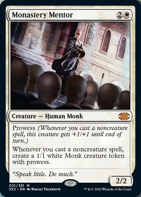 MtG Trading Card Game Double Masters 2022 Mythic Rare Foil Monastery Mentor #21