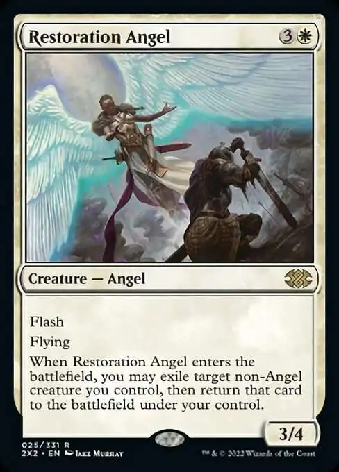 mtg card restoration Time Spiral Remastered Angel (Foil Timeshifted) 3/4 Illustrated by Wesley Burt. Card Kingdom