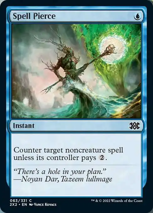 Magic The Gathering Trading Card Game Double Masters 2022 Single Card  Common Spell Pierce 63 FOIL - ToyWiz