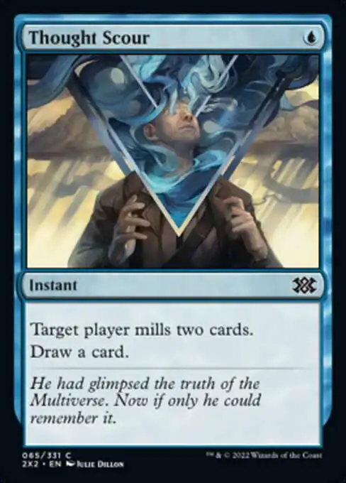 MtG Trading Card Game Double Masters 2022 Common Thought Scour #65