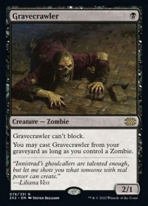 MtG Trading Card Game Double Masters 2022 Rare Gravecrawler #78