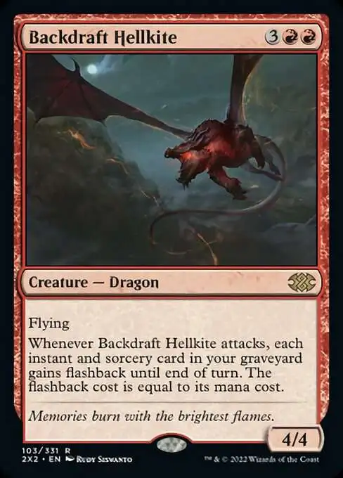 MtG Trading Card Game Double Masters 2022 Rare Backdraft Hellkite #103